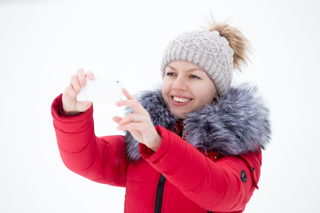 Woman taking a selfie