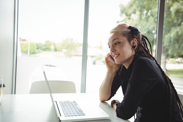 Woman talking on mobile phone