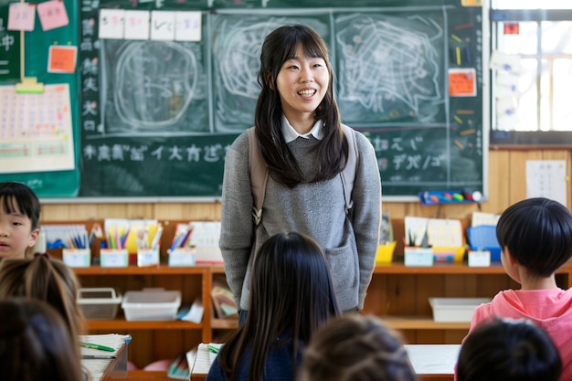 Free photo woman teaching in classroom