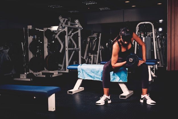 Woman training in gym