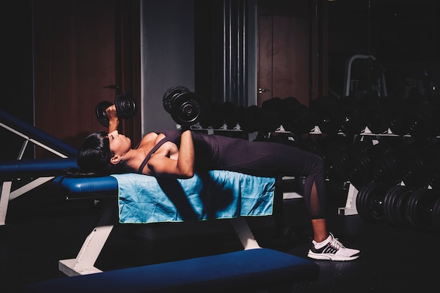 Woman training in gym