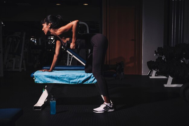 Woman training in gym