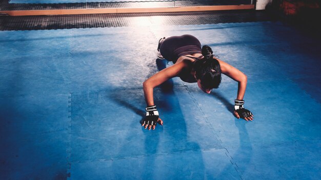 Woman training in gym