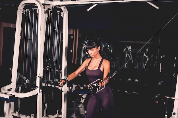 Woman training in gym