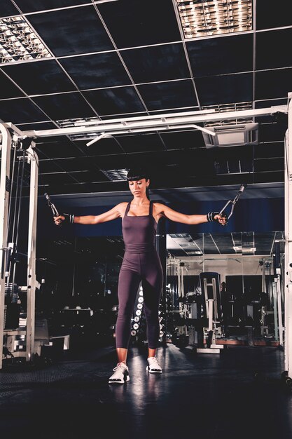 Woman training in gym