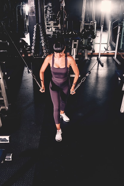 Woman training in gym