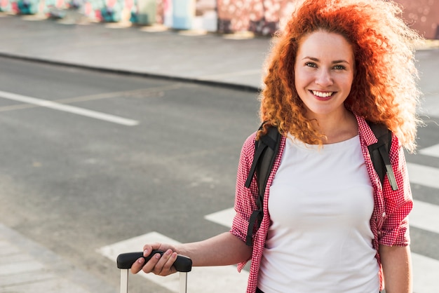 Woman traveling around the world