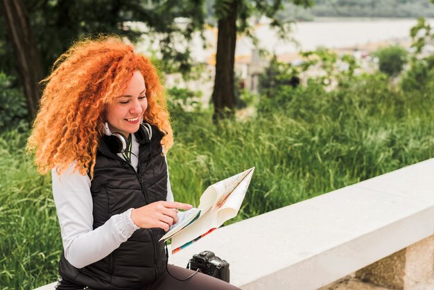 Woman traveling around the world