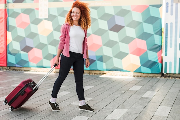 Woman traveling around the world