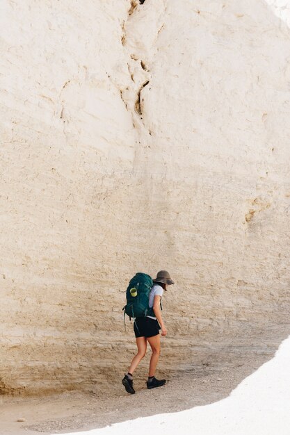 Woman traveling with backpack