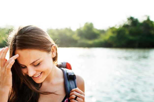 Free photo woman traveller