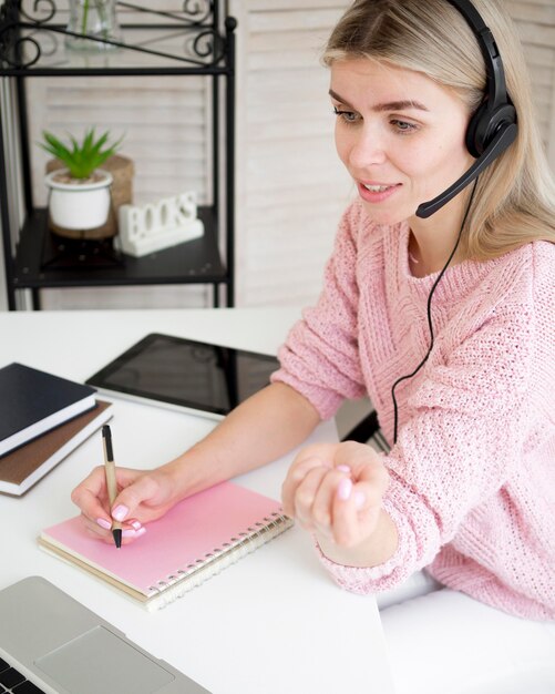 woman trying to understand the new lesson