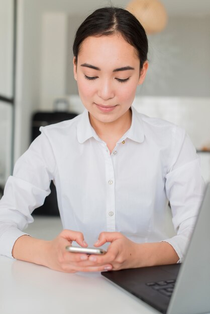 Woman using mobile