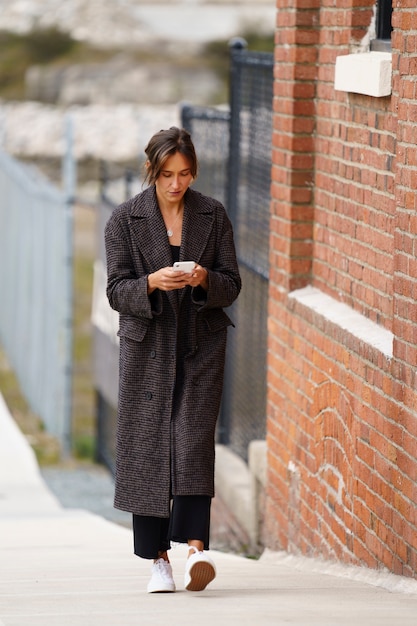 woman using smartphone technology