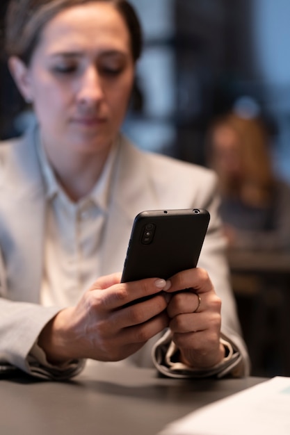 Woman using smartphone