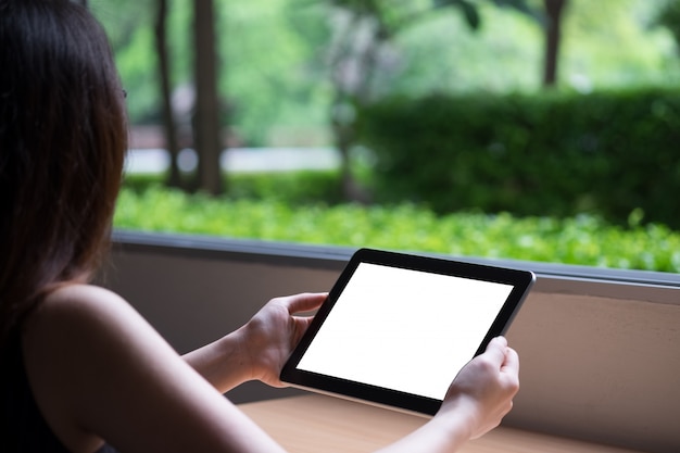 Woman using tablet