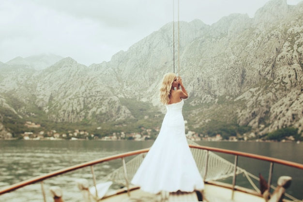 Free photo woman walk unusual blonde montenegro