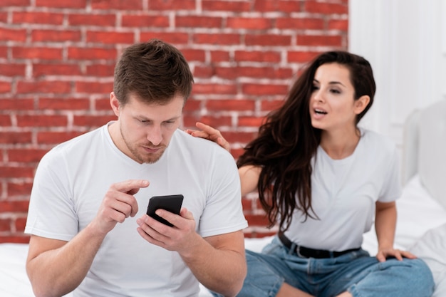 Woman wanting attention from her boyfriend