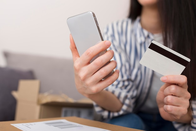 Woman wanting to buy online during cyber monday event