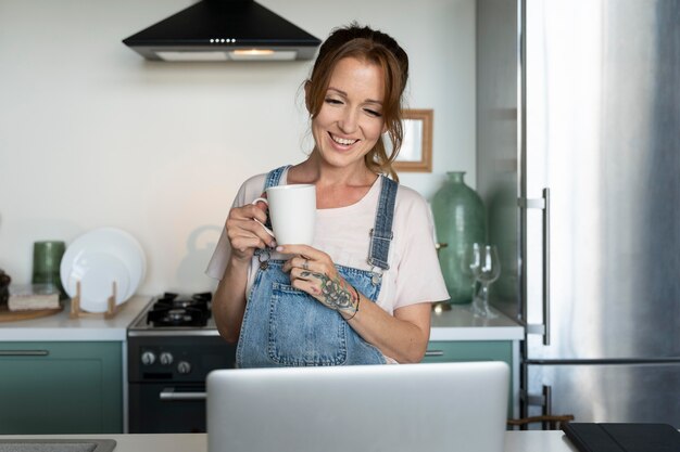 Woman watching a movie on streaming service