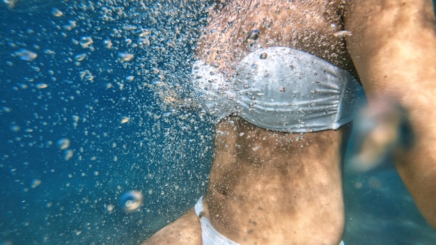 Woman in the water, Mediterranean sea