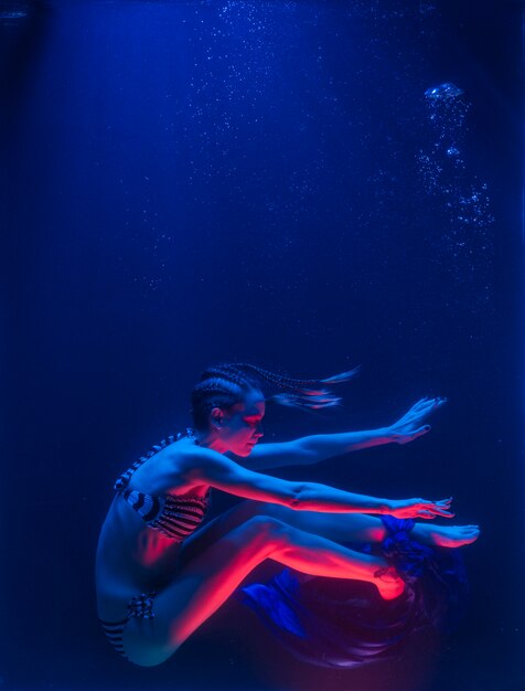 Woman under the water