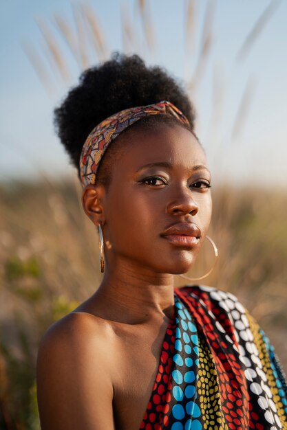 Woman wearing african native attire