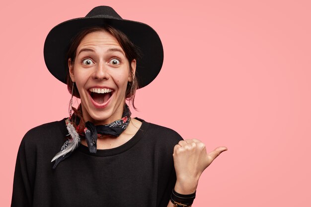 Woman wearing black stylish hat