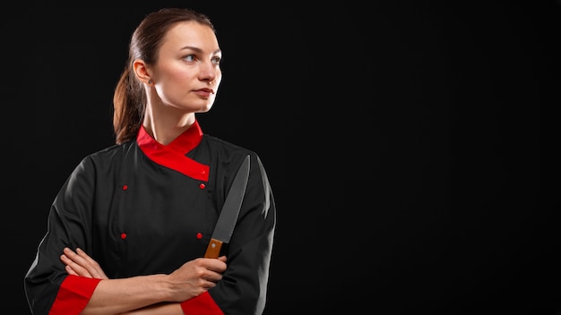 Woman wearing chef attire