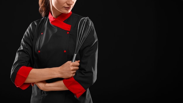 Woman wearing chef attire