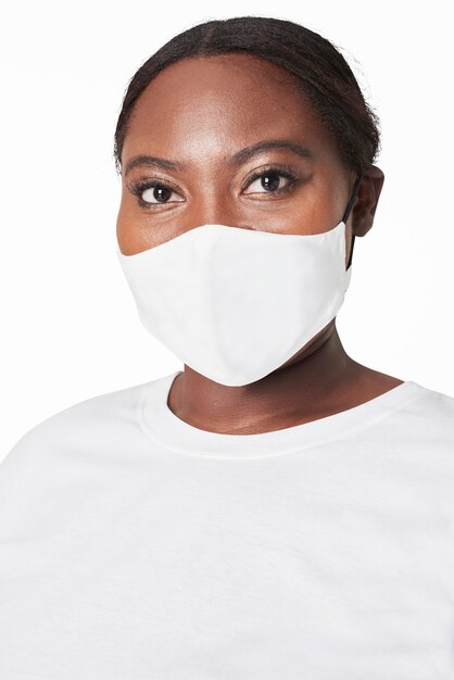 Woman wearing face mask due to covid-19 protection