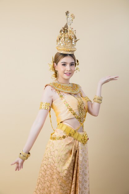 Woman wearing typical thai dress