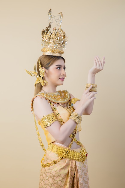 Woman wearing typical thai dress