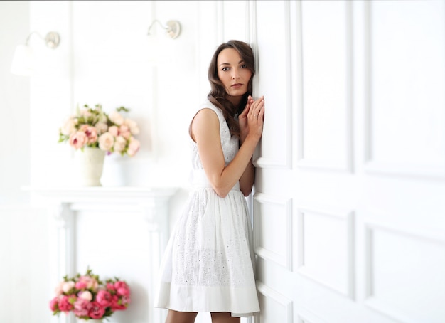 Free photo woman in white dress