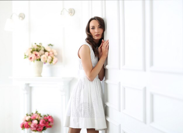 Woman in white dress