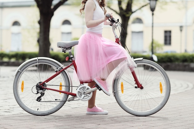 Woman with bicycle