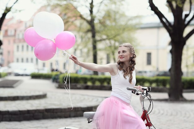 Woman with bicycle