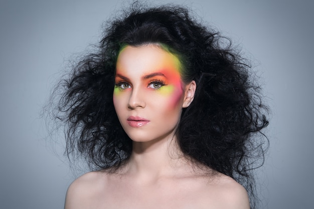 woman with colored make-up