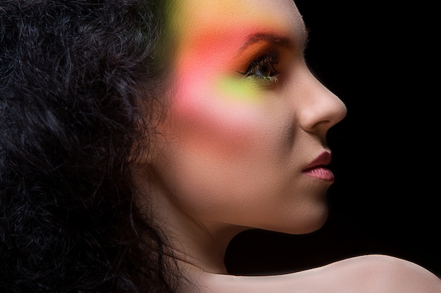 woman with colored make-up