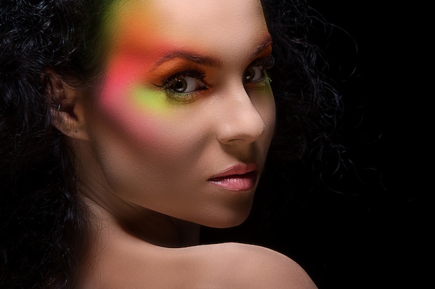 woman with colored make-up