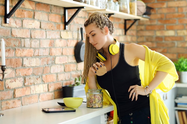 Woman with dreadlocks