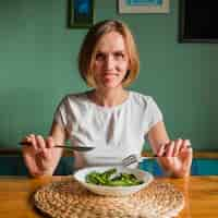 Free photo woman with food