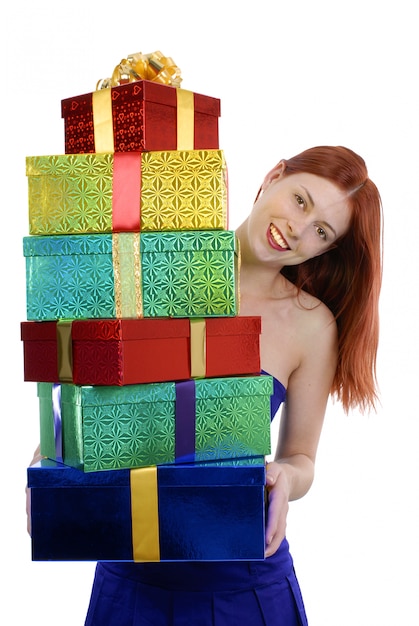 Free photo woman with gifts