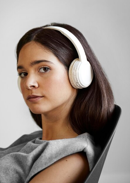 Woman with headphones