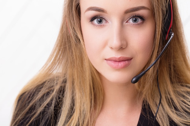 Woman with a headset