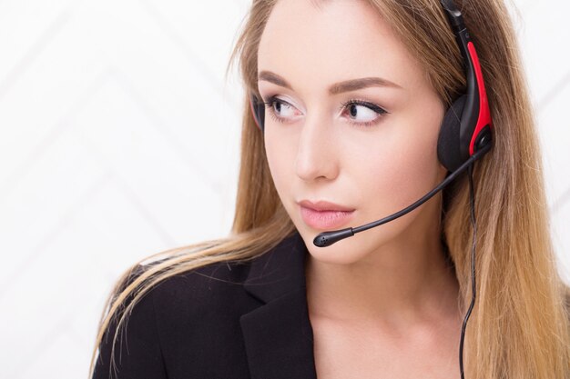 Woman with a headset