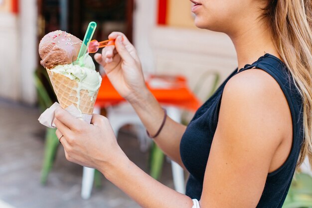 Woman with ice-cream