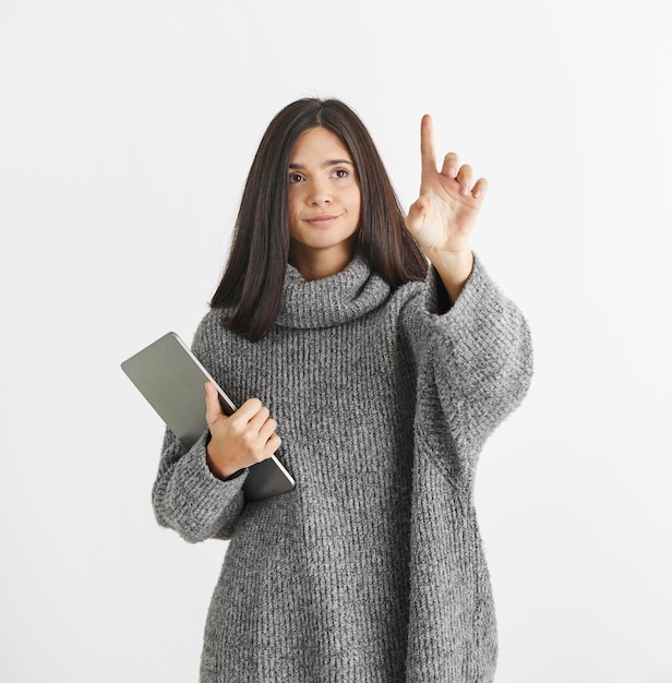 Free photo woman with laptop