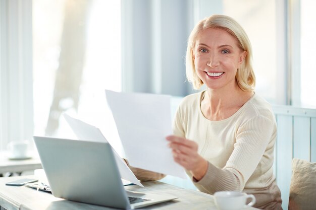 Woman with papers