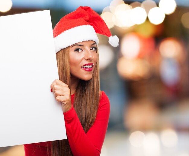 Woman with a sign in the street